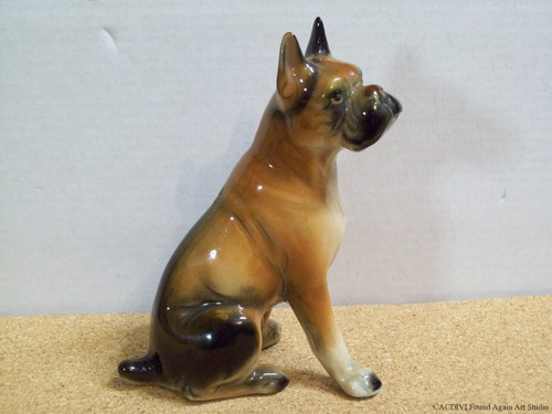 Boxer cane statuina ceramica